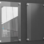 Glass Poster Holders Mockup in 3 Views