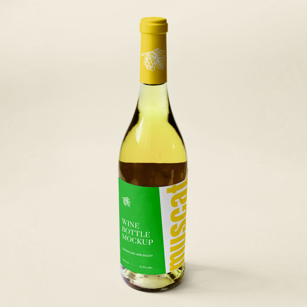Glass Wine Bottle Mockup