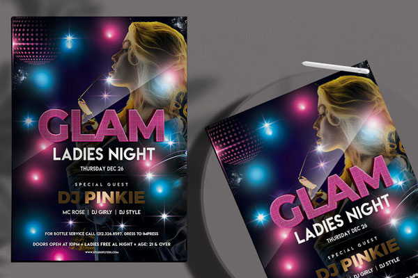 Glitter DJ Artist and Dance Flyer Template