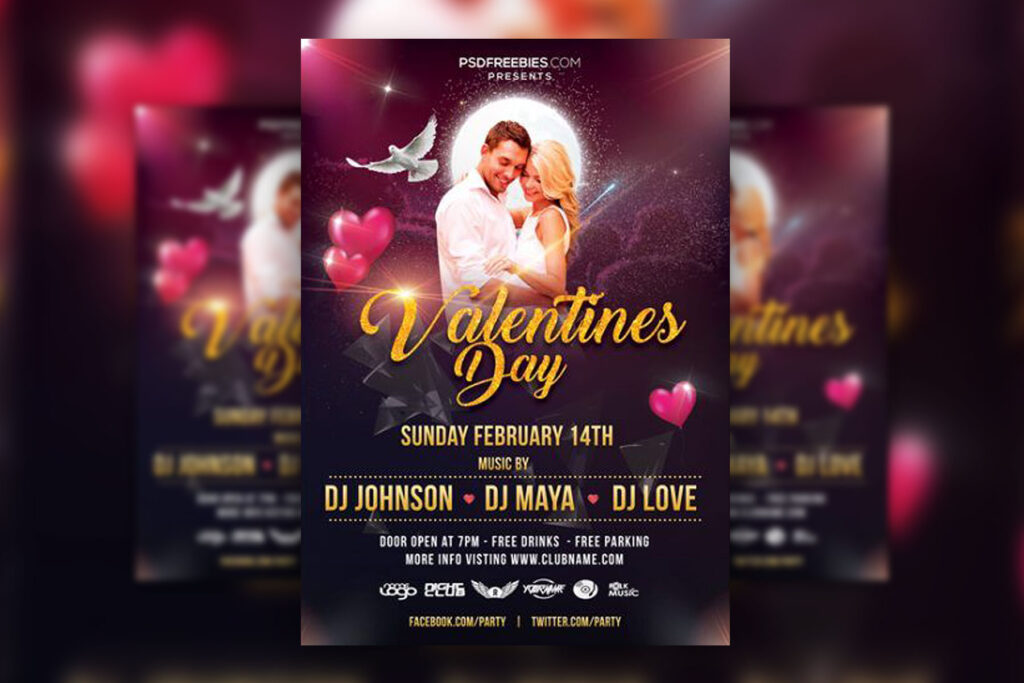 Glitter Valentine’s Day Flyer Template