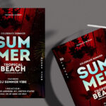 Glittery Tropical Summer Night Flyer Template
