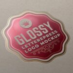Glossy Foil Letterpress Logo Mockup