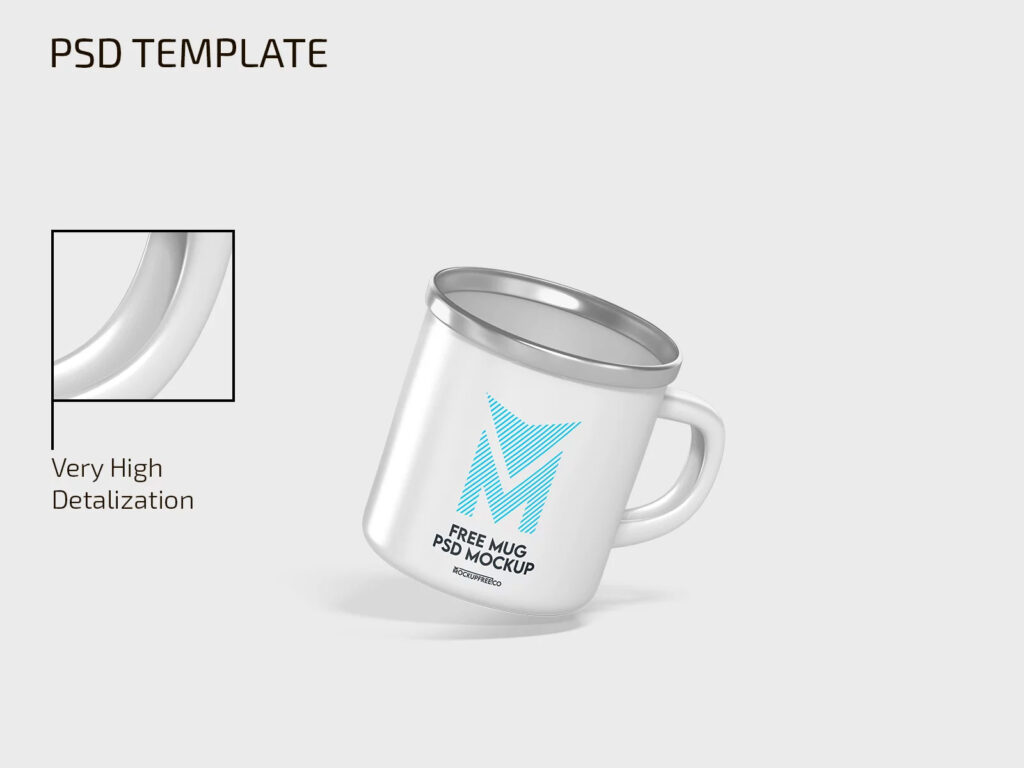 Glossy Metallic Mug Mockup