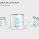 Glossy Metallic Mug Mockup