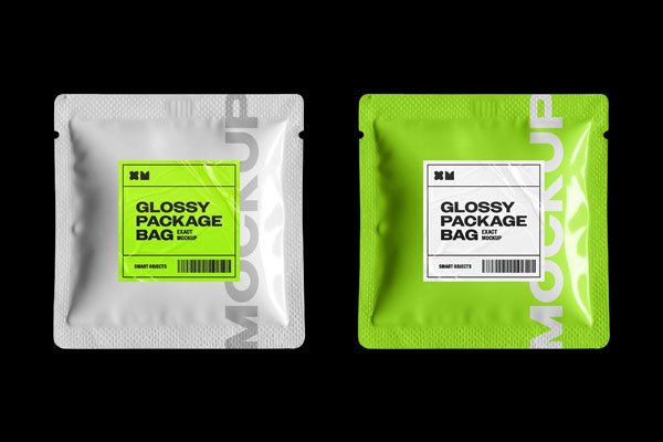 Glossy Sachet Bag Mockup