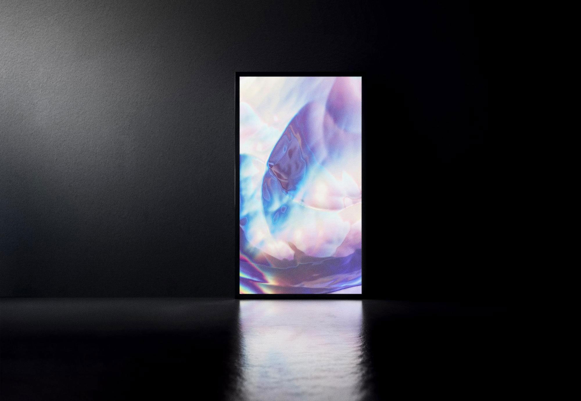 Free Glowing Screen Mockup PSD Template