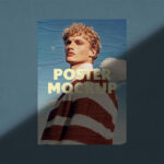Glued Poster Mockup with Shadow Overlay