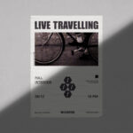 Glued Poster Mockup with Shadow Overlay