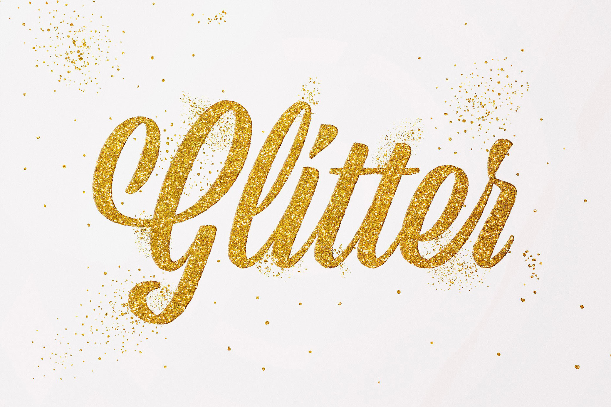 Gold Glitter Text Effect FREE PSD