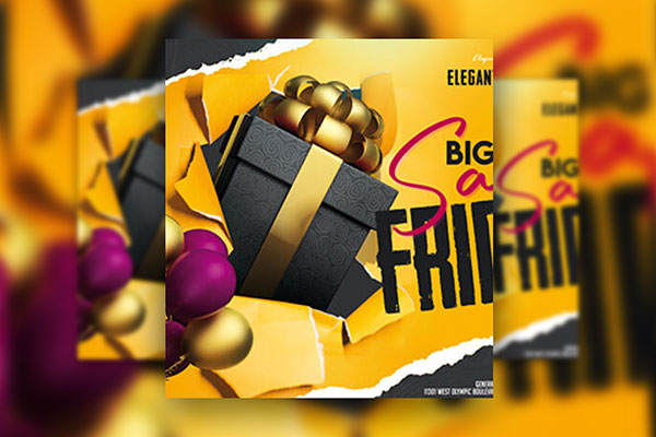 Golden, Black, Modern Sale Event/ Black Friday Flyer Template