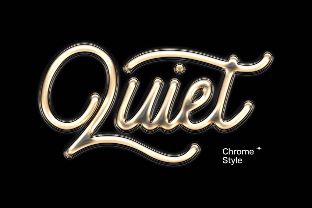 Golden Chrome Logo Mockup / Text Effect