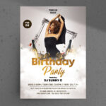 Golden, Cloudy, Postmodern Night Party Flyer Template