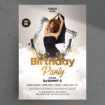Golden, Cloudy, Postmodern Night Party Flyer Template