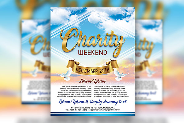 Golden, Divine, Classic Charity Event Flyer Template