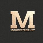 Golden Emboss Logo Mockup in Front Vision