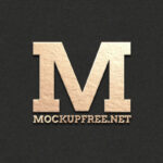 Golden Emboss Logo Mockup in Front Vision