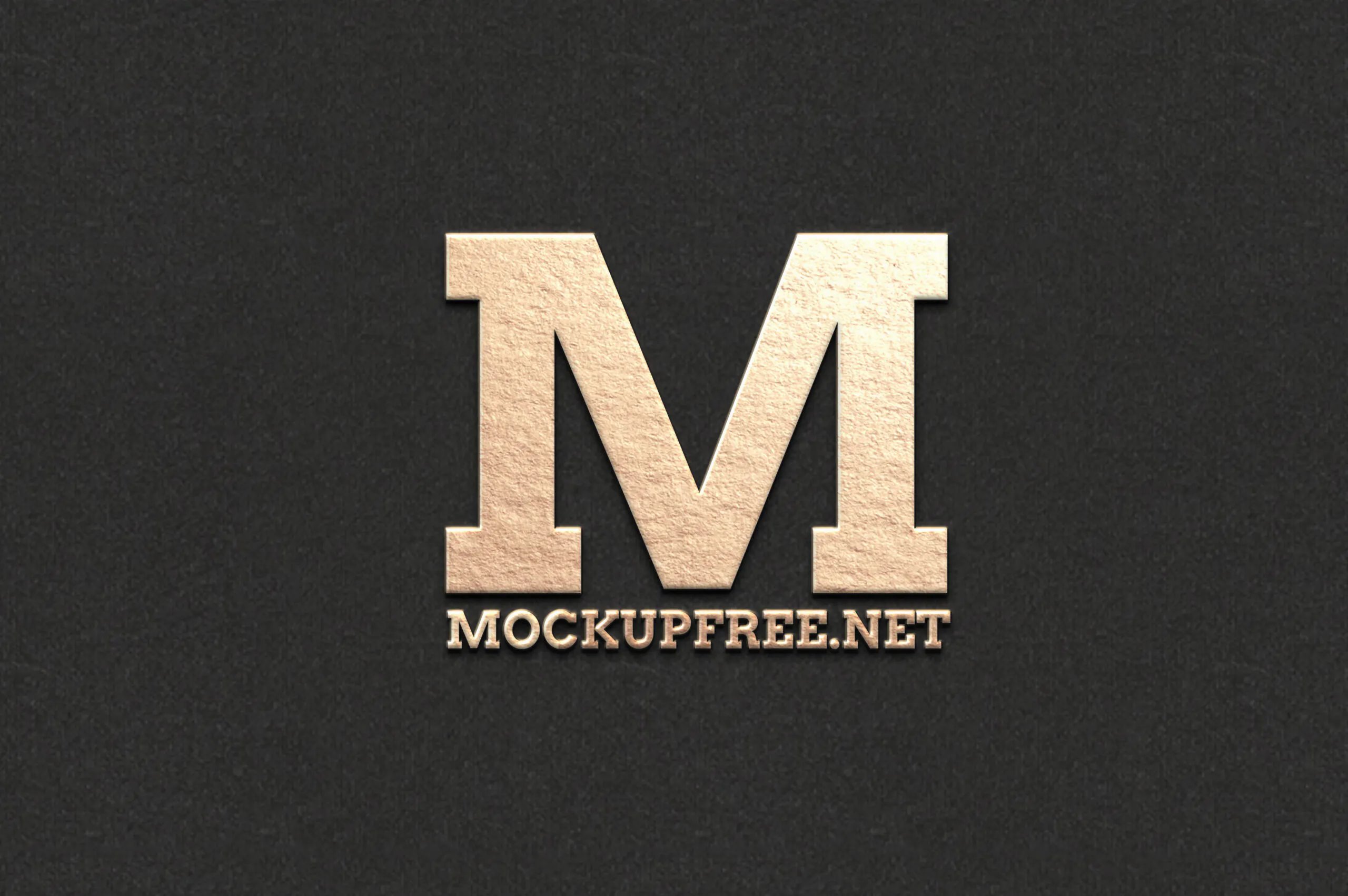 Golden Emboss Logo Mockup in Front Vision FREE PSD