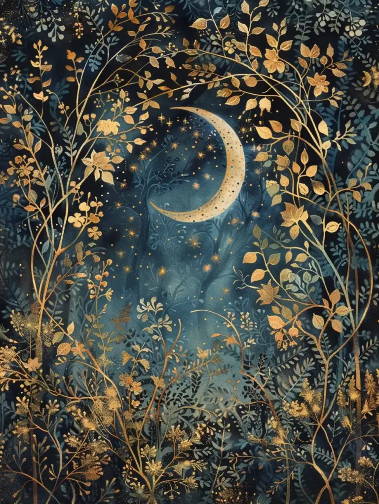 Golden Moonlit Forest ai prompt preview