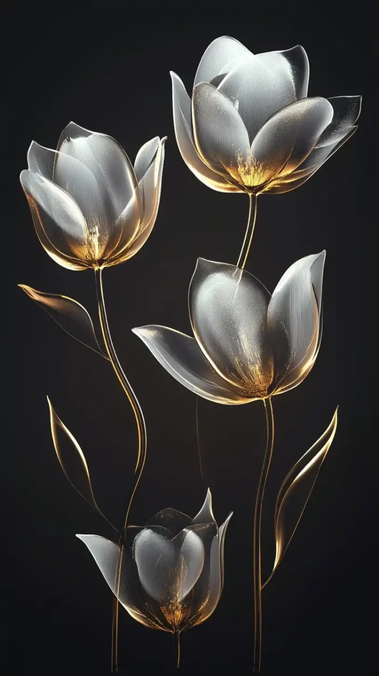 Golden Tulip Glass Sculpture