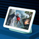 Google Home Hub Mockup in the Half-Side View