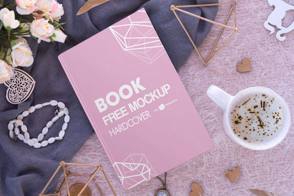 Gorgeous Hardcover Book Mockup With Lovely Scene