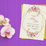 Gorgeous Wedding Invitation Card Mockup and Its Template