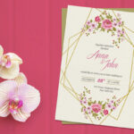 Gorgeous Wedding Invitation Card Mockup and Its Template