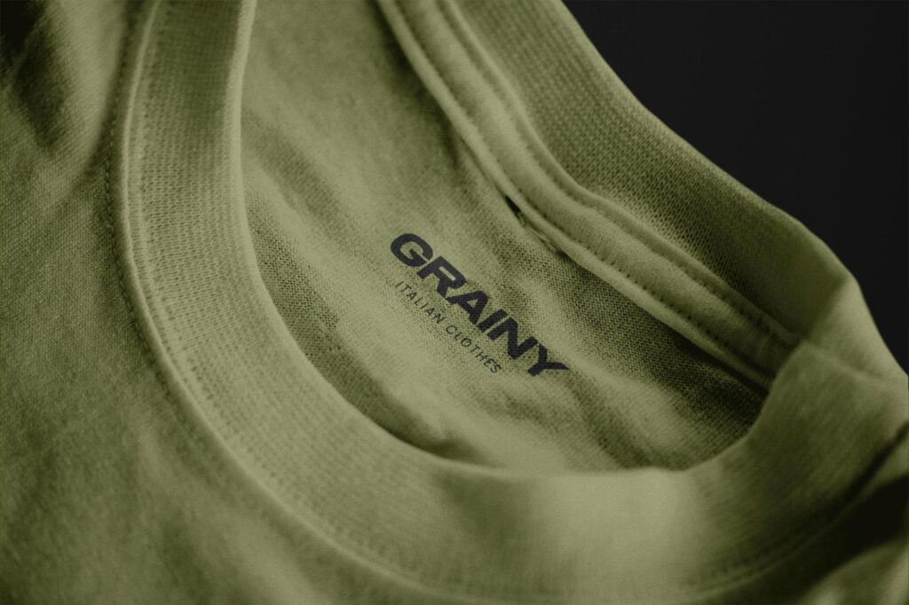 Grainy Neck Label T-Shirt Mockup