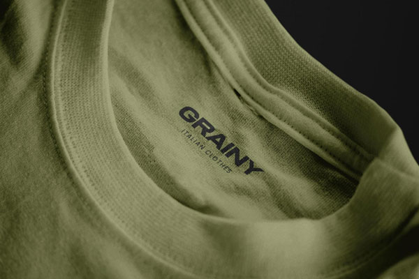 Grainy Neck Label T-Shirt Mockup