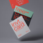 Gravity Card and Stationery Mockup in Facing View