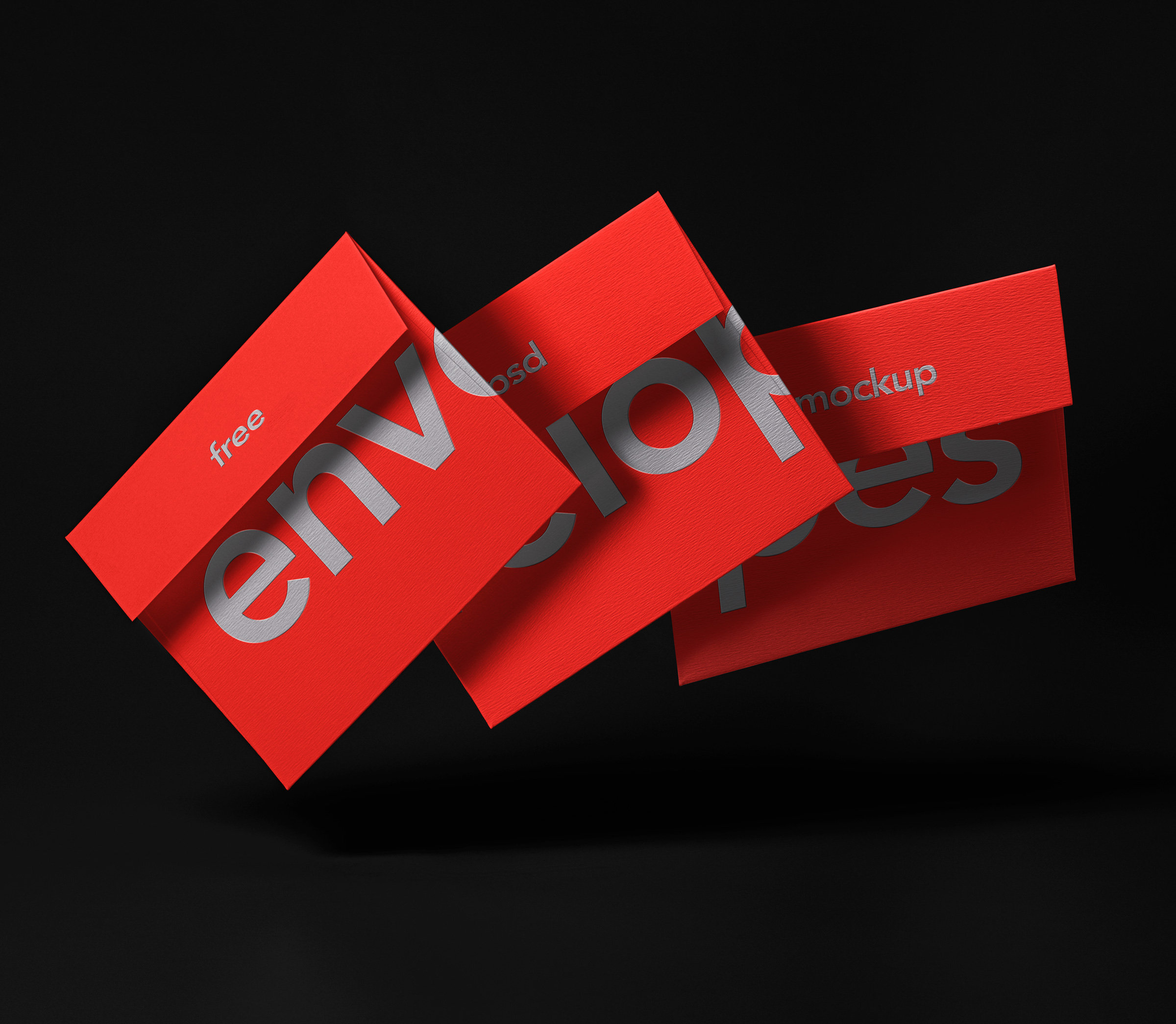 Gravity Invitation Envelope Mockup in Front Vision FREE PSD