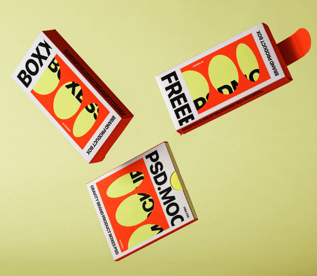 Gravity Product Boxes Branding Mockup