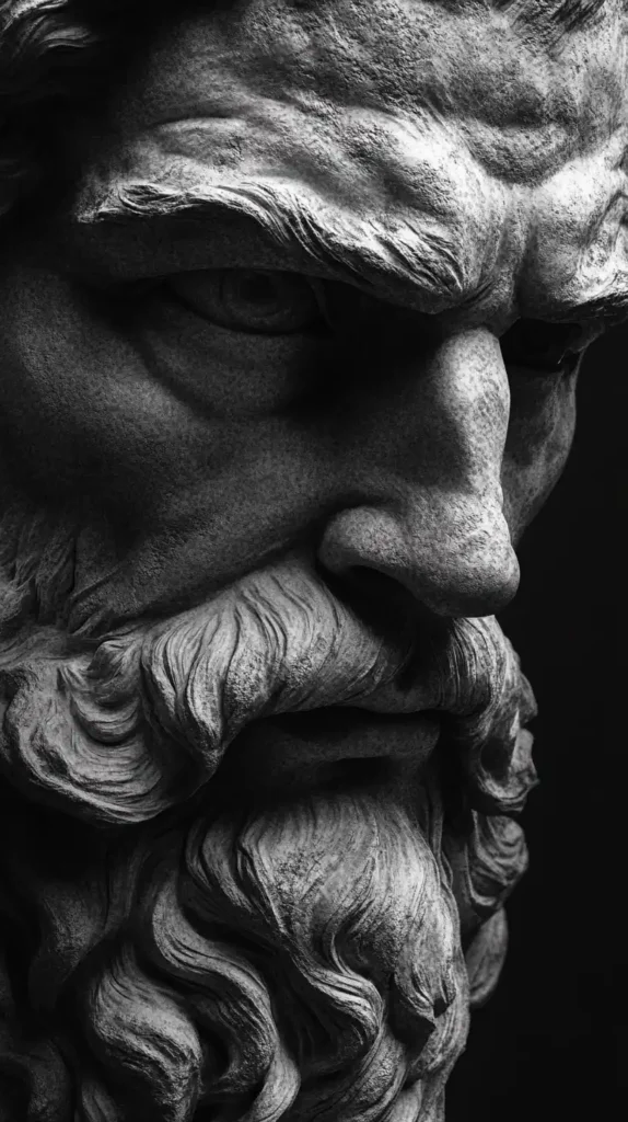 Grayscale Zeus Portrait