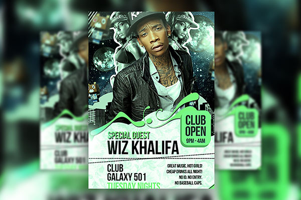 Green and White Hip Hop Flyer Template