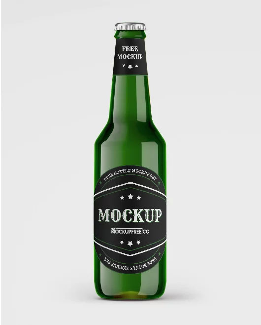 Green Beer Bottle Mockups