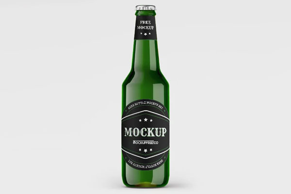 Green Beer Bottle Mockups