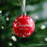 Green Tree Christmas Ball Mockup