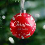 Green Tree Christmas Ball Mockup