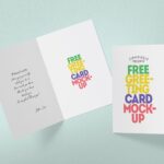 Greeting Card Mockup from a Top View