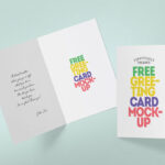 Greeting Card Mockup from a Top View