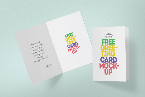 Greeting Card Mockup from a Top View