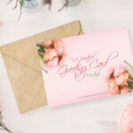 Greeting Card on Top of Envelope Mockup