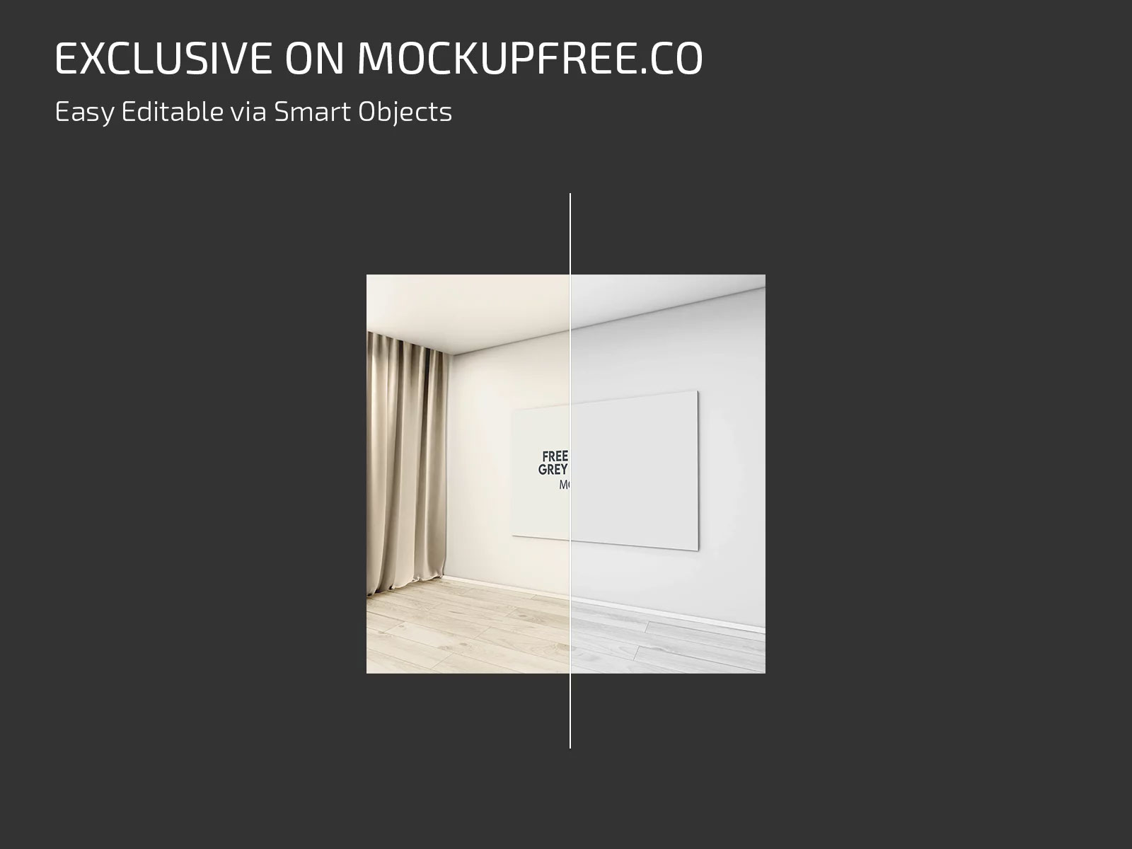 Free Grey Wall Effect Mockup PSD Template