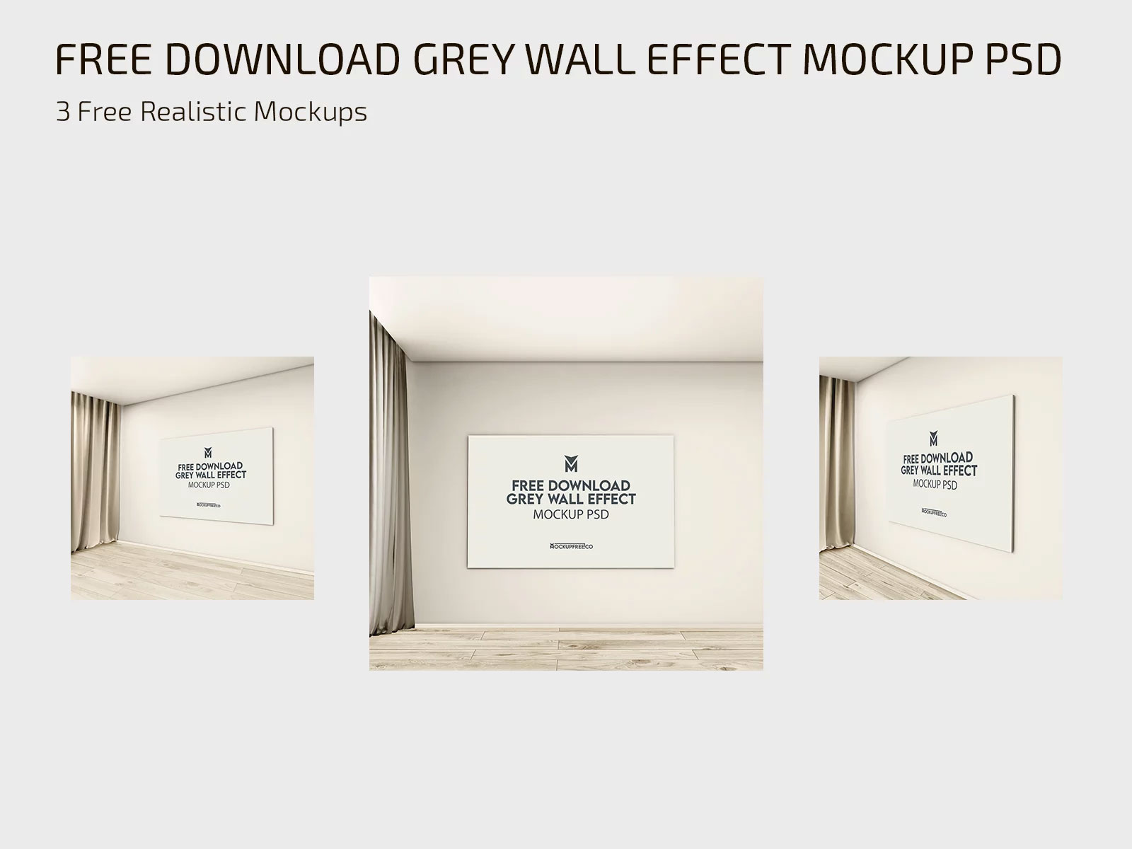 Free Grey Wall Effect Mockup PSD Template
