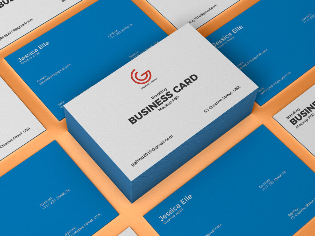 Grid Brand Business Card Mockup