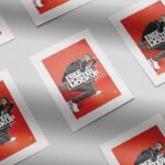 Grid of Flyers Placed on the Surface in Overhead View Mockup