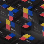 Grid Style Mockup Featuring Business Cards in Different Positions