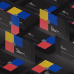 Grid Style Mockup Featuring Business Cards in Different Positions