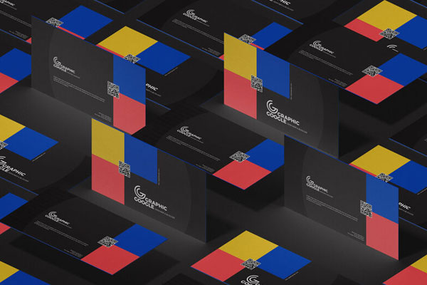 Grid Style Mockup Featuring Business Cards in Different Positions
