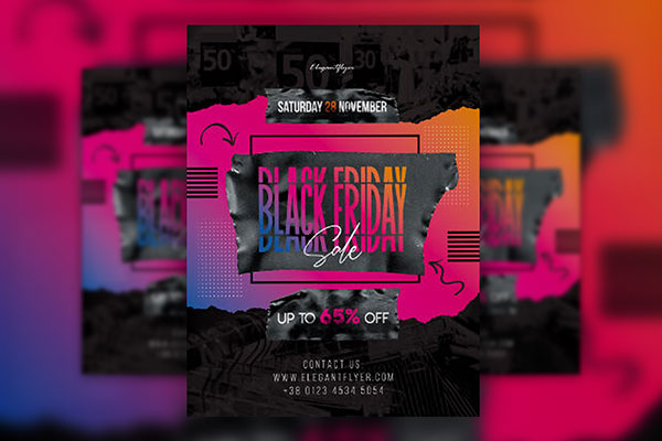 Grunge Black and Pink Black Friday Flyer Template